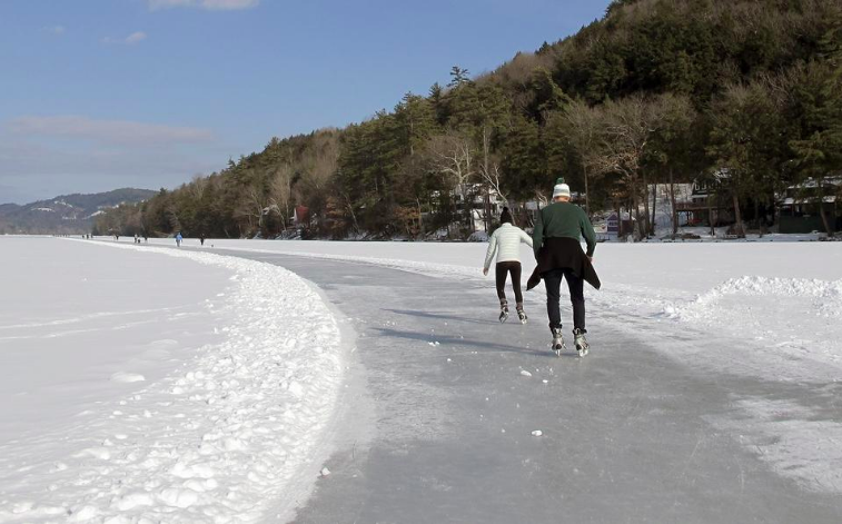 Hometown claim to fame: Ice skating trail, Lake Morey, Fairlee, Vermont.  - Happily K