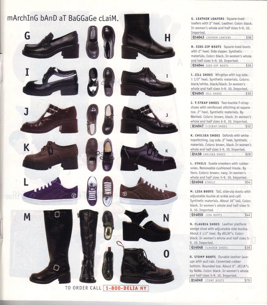 Chunky shoes from an old Delia's Catalog - Happily K blog