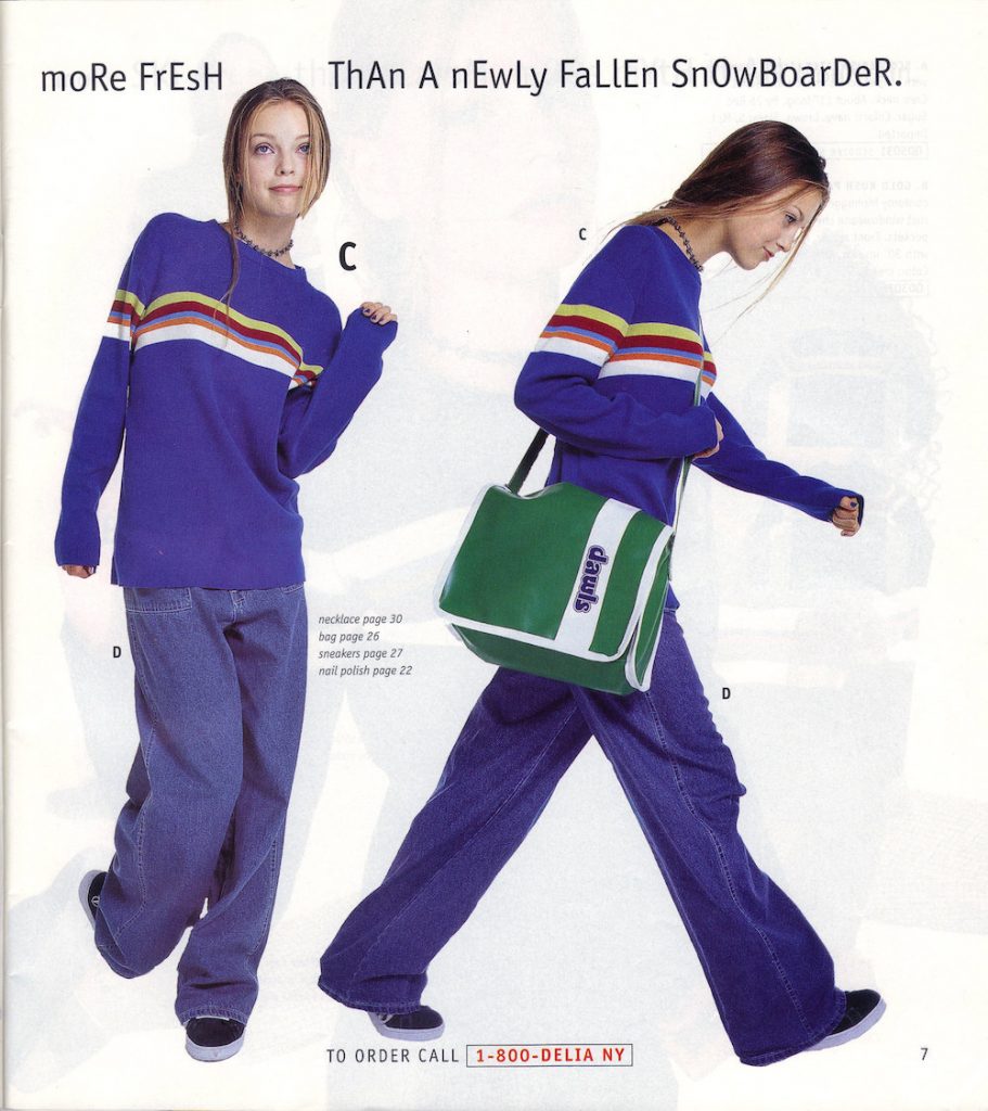 Snowboarder sweater — a staple look from an old Delia's Catalog, via Happily K